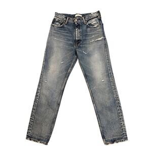Moussy Vintage Women’s Denim Jeans size 27, medium distressed wash NWOT